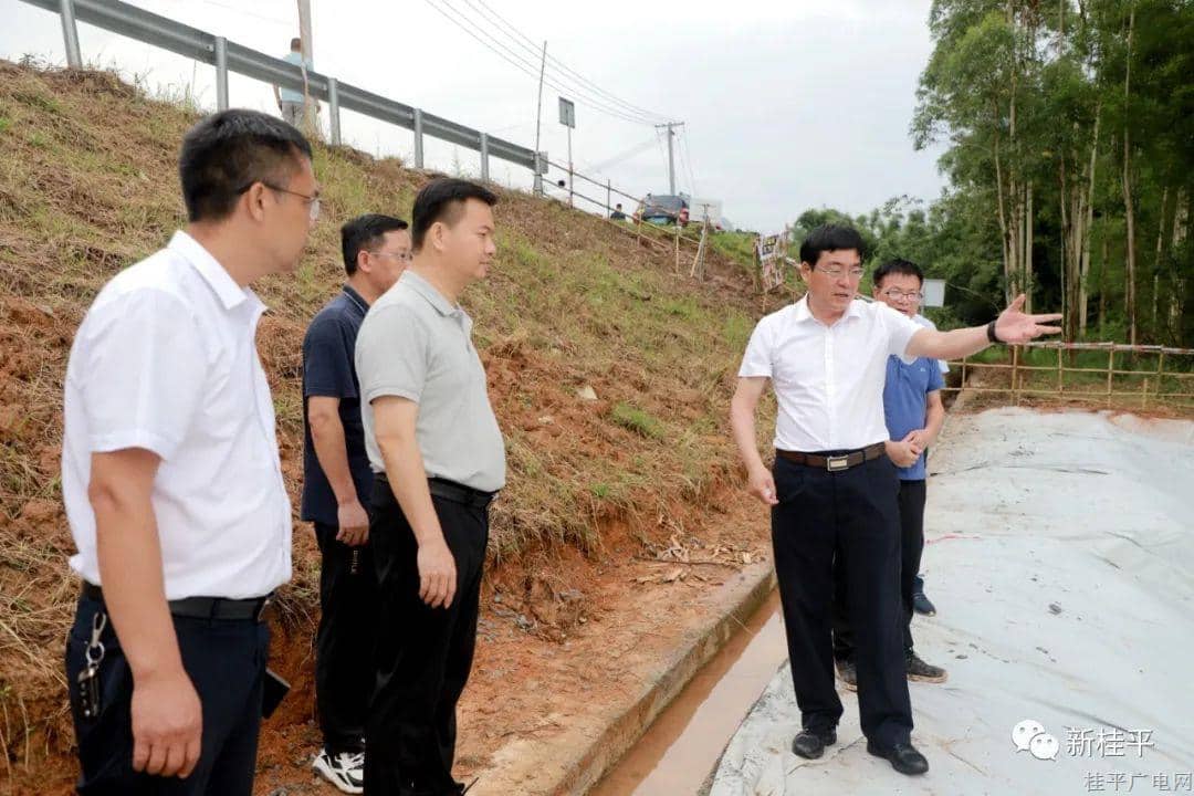 朱会东到桂平市江口镇检查水毁工程修复加固工作