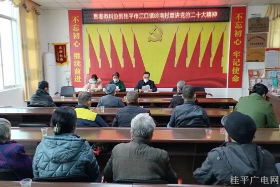 贵港市科协领导到江口镇岭南村宣讲党的二十大精神
